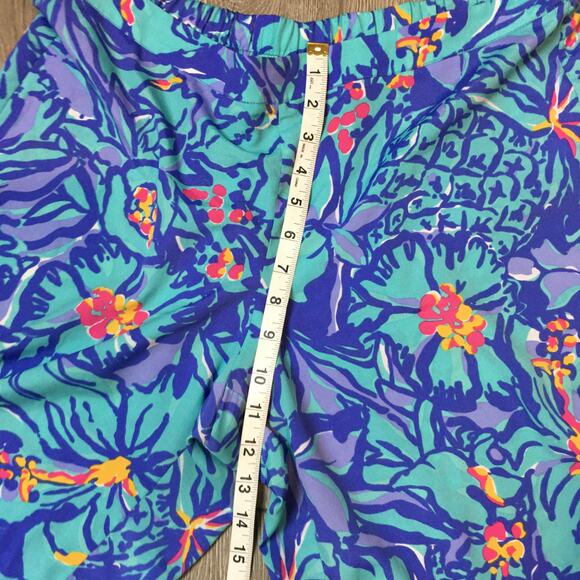 Lilly Pulitzer Middleton Palazzo Pants Women's Large Satin Polyester Tropical - Picture 8 of 8